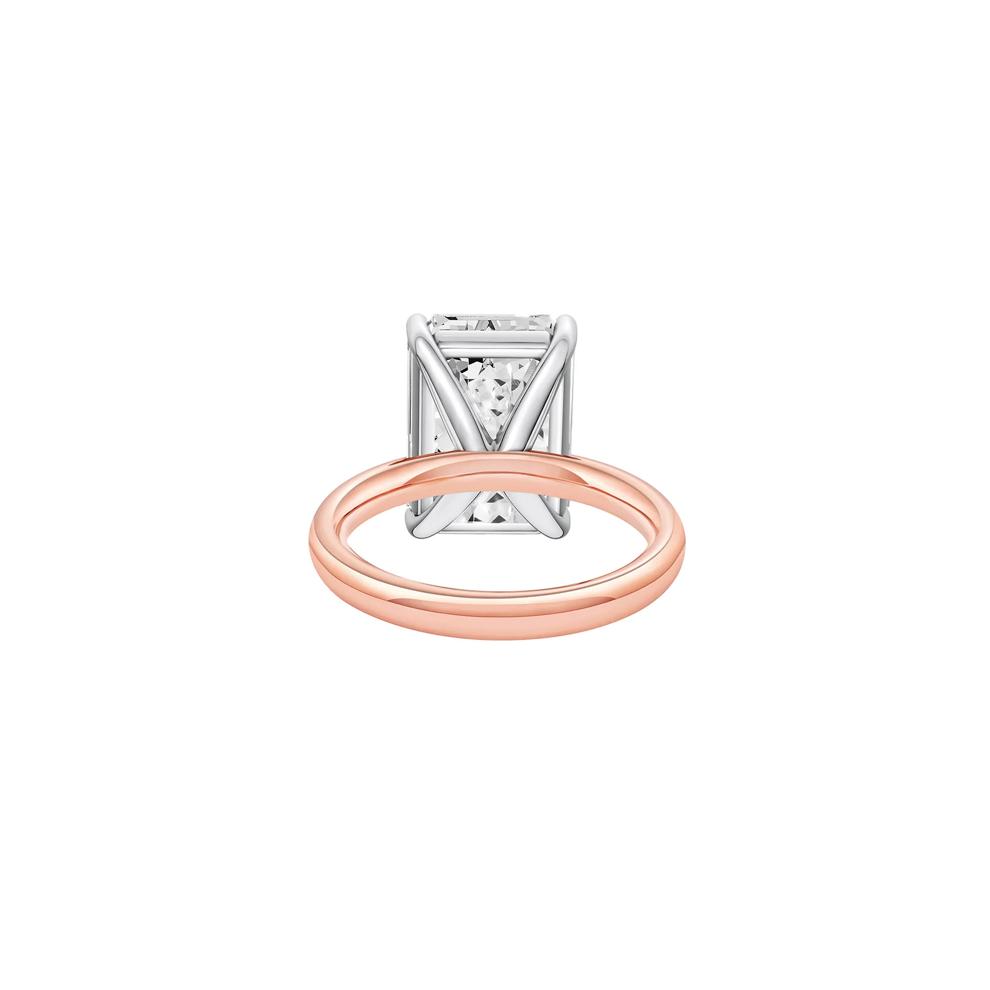 Lab Grown Diamond Emerald-Cut Solitaire Ring in 14K Rose &amp; White Gold (8 ct.) – Image 4 of 4