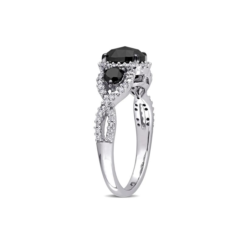 1 1/3 ct. tw. Black &amp; White Diamond Ring in 14K White Gold – Image 3 of 6