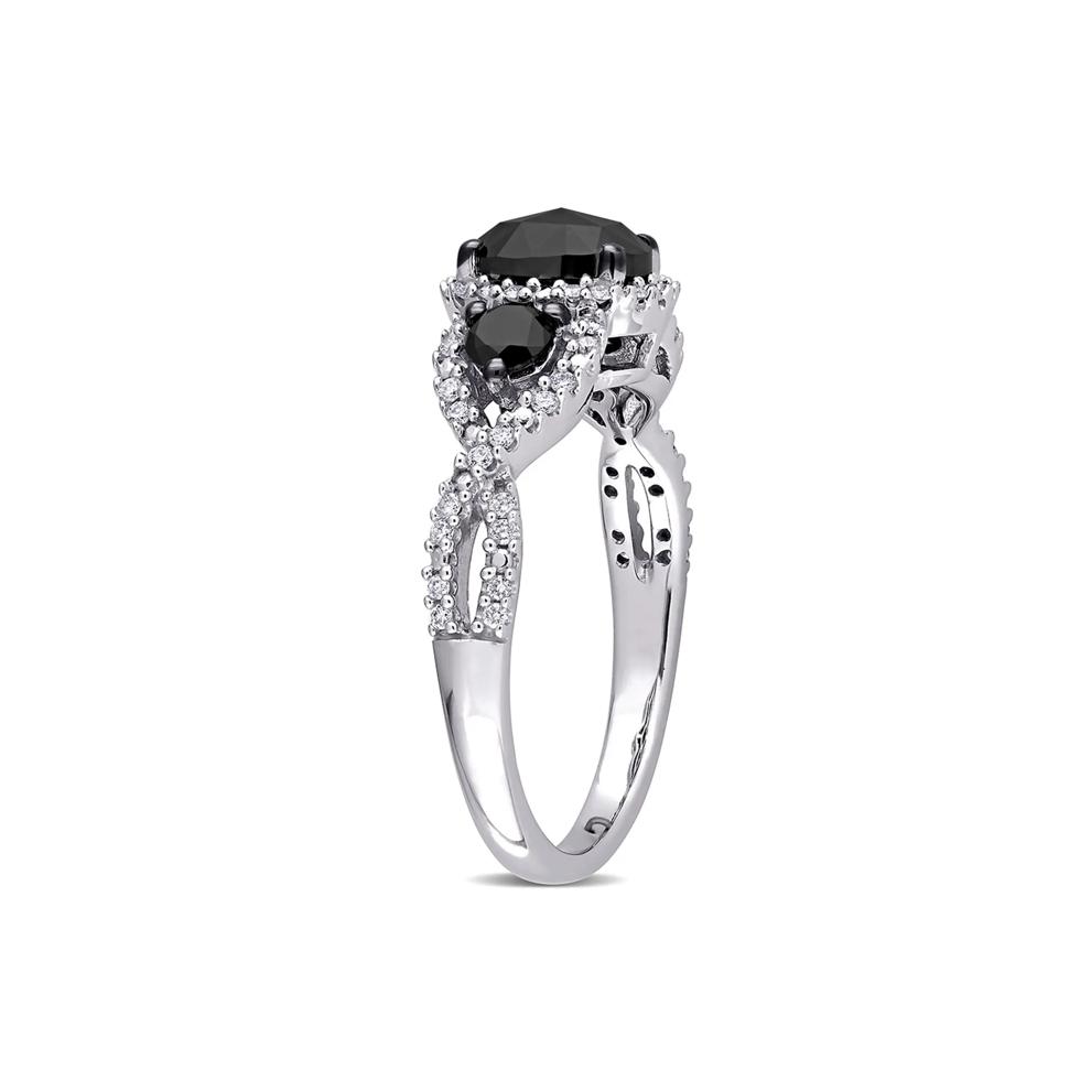 1 1/3 ct. tw. Black &amp; White Diamond Ring in 14K White Gold – Image 3 of 6
