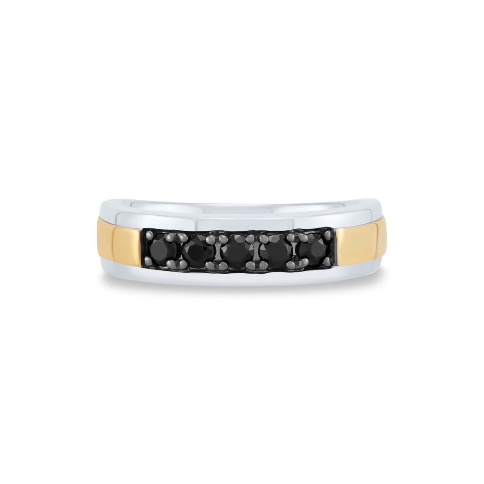 Men's Black Diamond Ring in 10K White and Yellow Gold (1/2 ct. tw.) – Image 1 of 3