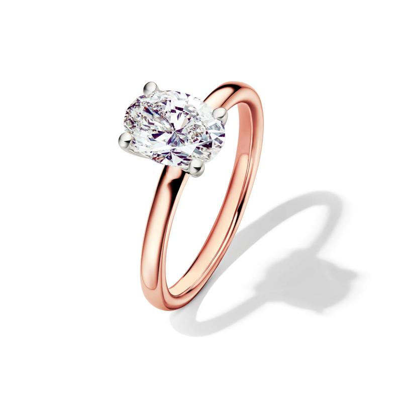 Diamond Oval Solitaire Engagement Ring in 14K Rose Gold &#40;1 1/2 ct.&#41; – Image 4 of 5