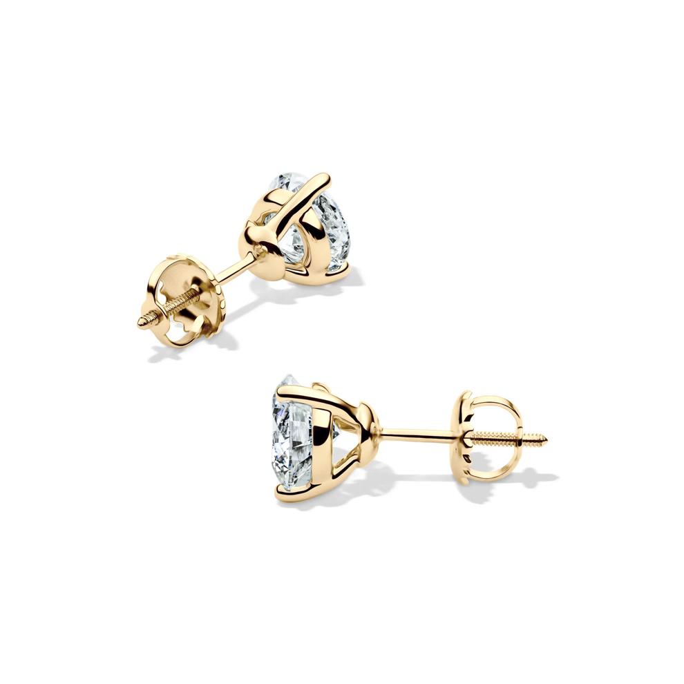 Lab Grown Diamond Martini Stud Earrings in 14K Yellow Gold (2 ct. tw.) – Image 2 of 3