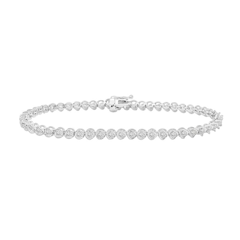 Diamond Nick-Set Bracelet in 10K White Gold &#40;1 ct. tw.&#41; – Image 1 of 1