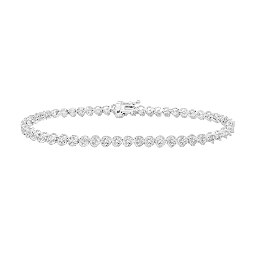 Diamond Nick-Set Bracelet in 10K White Gold (1 ct. tw.) – Image 1 of 1