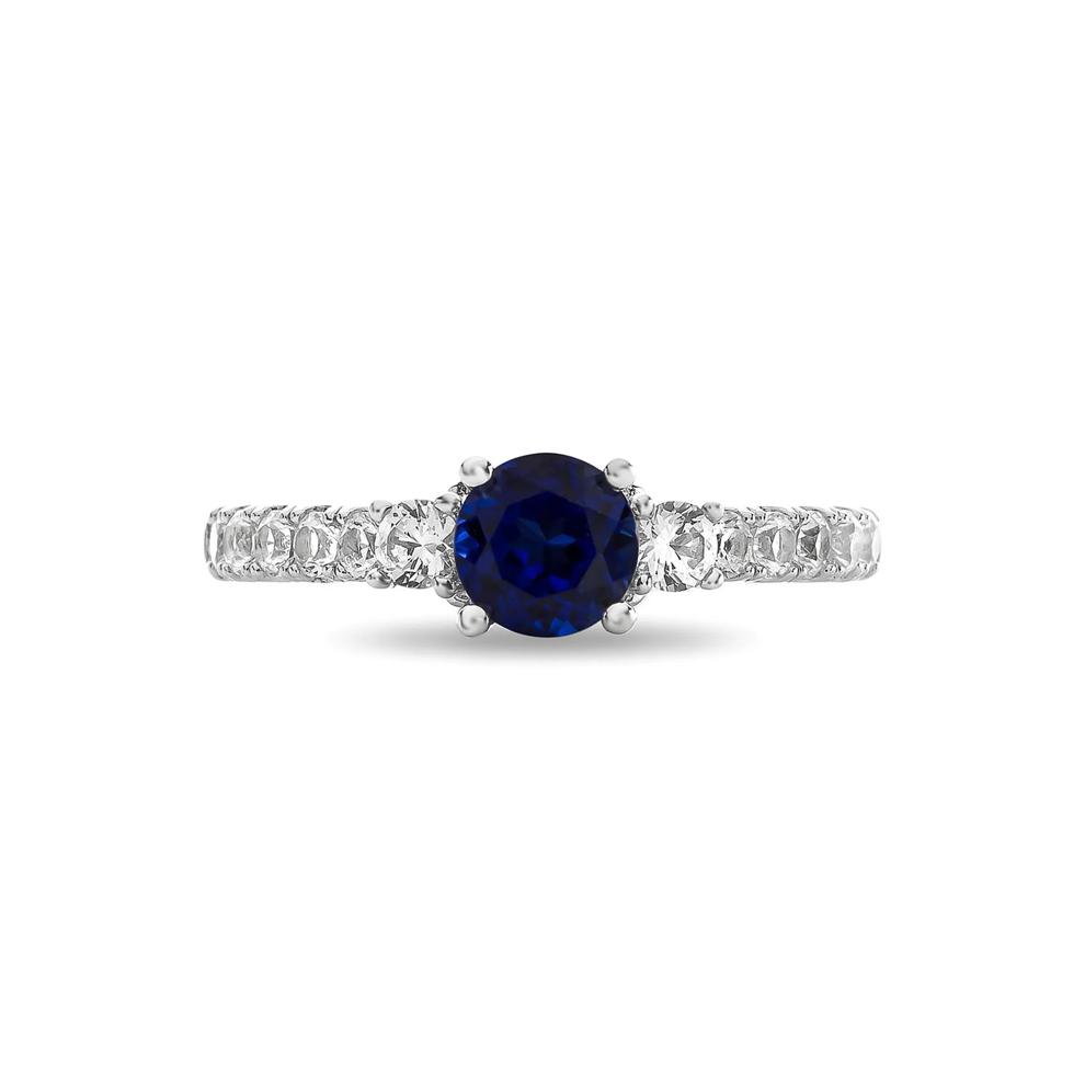 Sapphire &amp; 1/2 ct. tw. Diamond Ring in 14K White Gold – Image 1 of 3