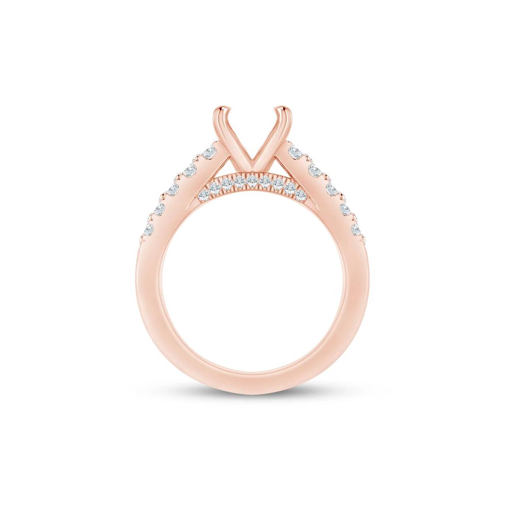 Lab Grown Diamond Double-Row Semi-Mount Ring in 14K Rose Gold (1 ct. tw.) – Image 4 of 6