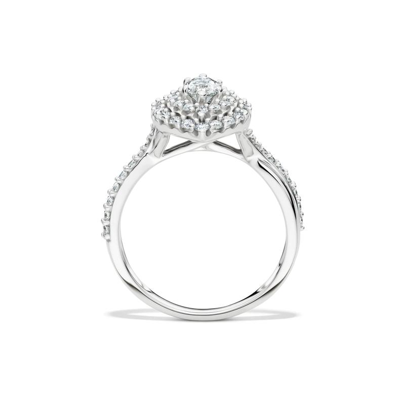 Marquise Diamond Halo Engagement Ring in 14K White Gold &#40;1 ct. tw.&#41; – Image 2 of 4