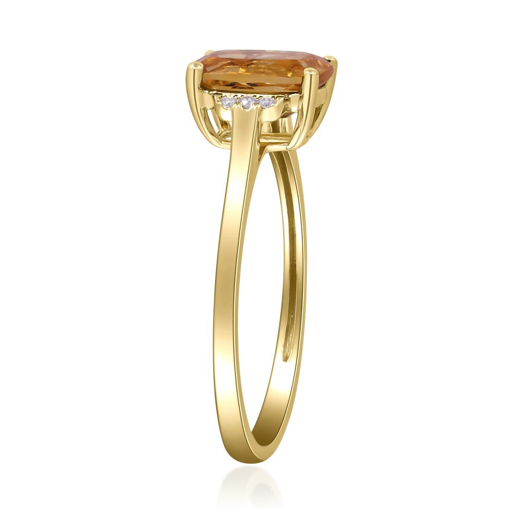 Citrine &amp; Diamond Accent Ring in 10K Yellow Gold – Image 3 of 4