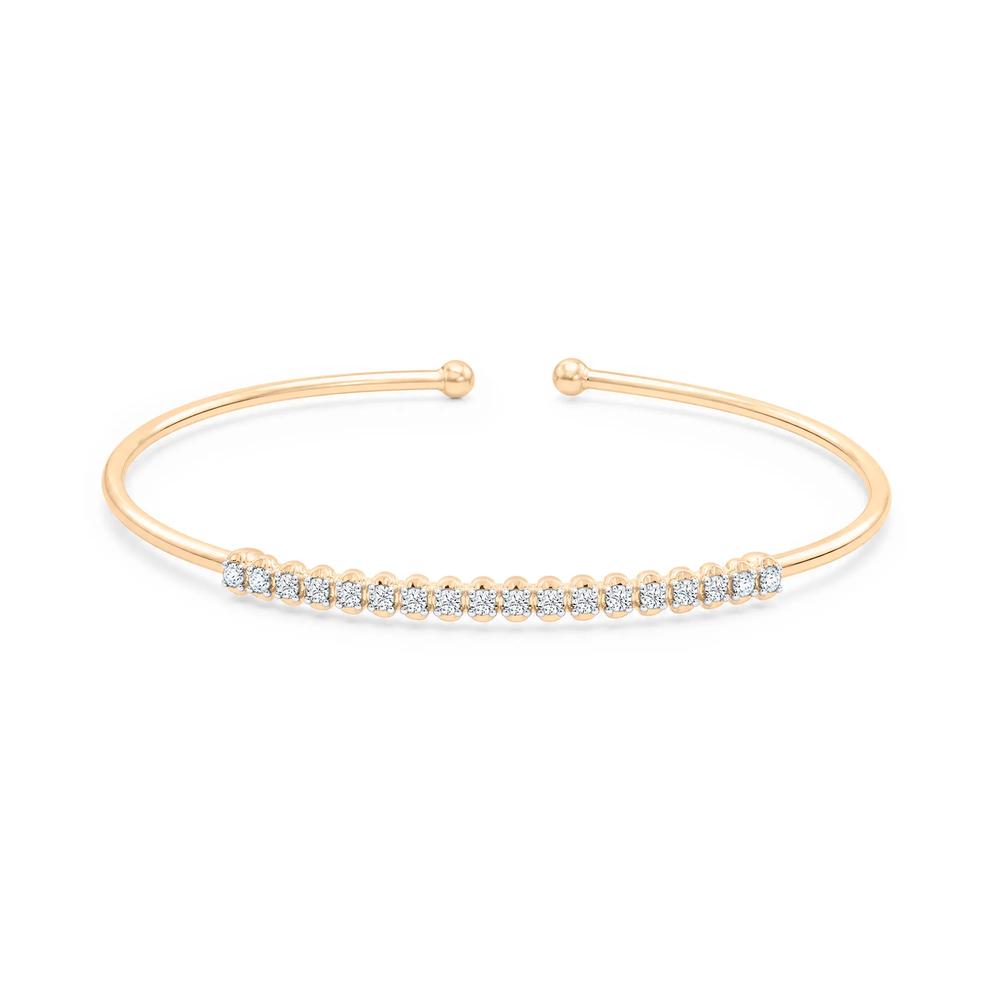 Diamond Open Bangle Bracelet in 10K Yellow Gold (1/4 ct. tw.) – Image 1 of 2