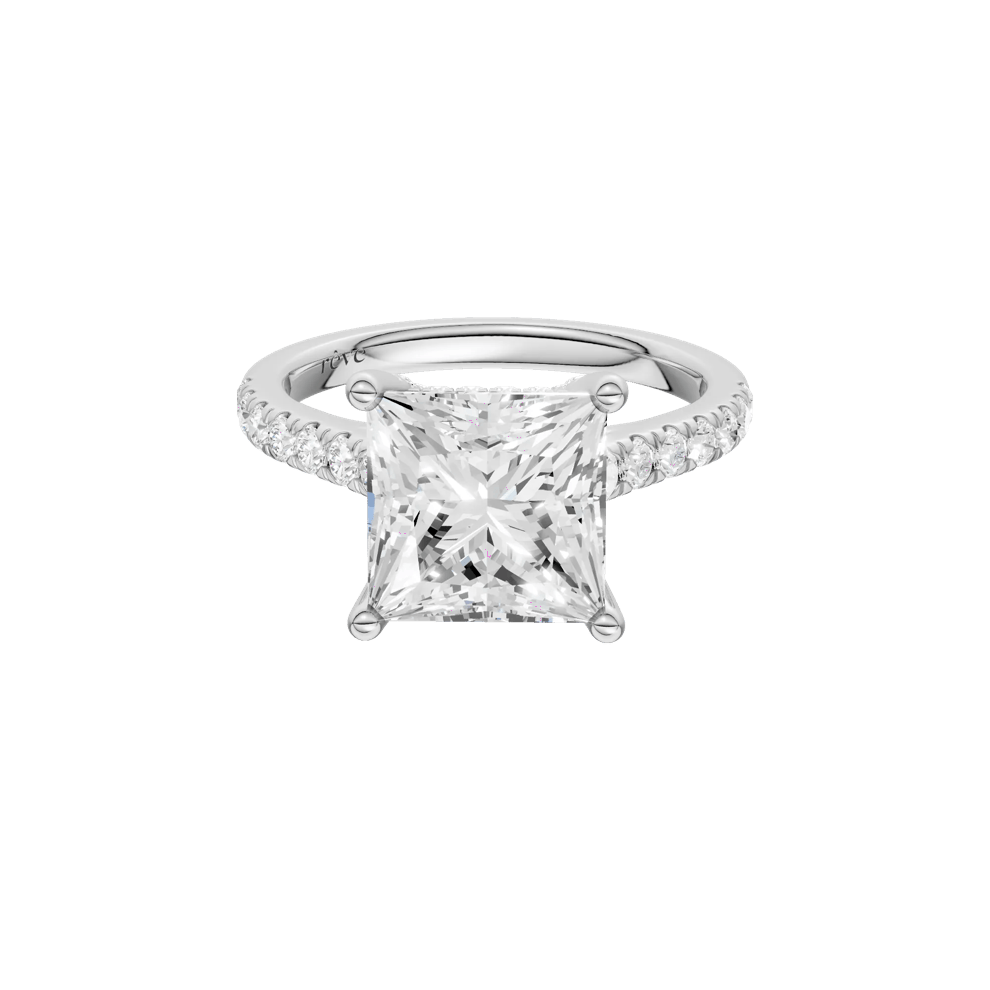 Noreen Lab Grown Diamond Princess-Cut Center Engagement Ring in 14K White Gold (4 1/2 ct. tw.) – Image 1 of 5