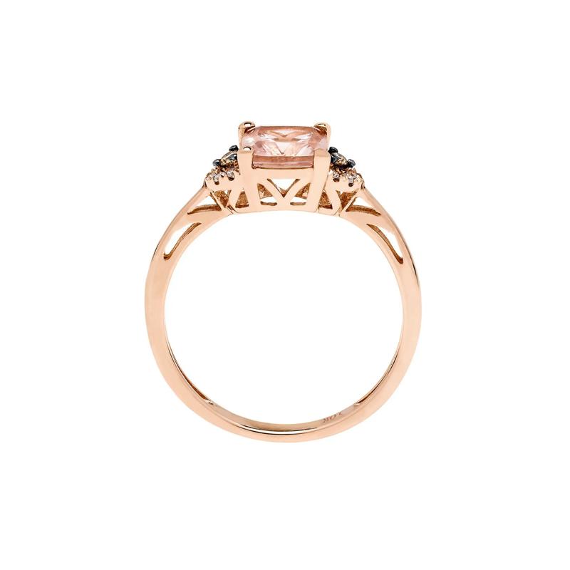 Morganite, Champagne &amp; White Diamond Ring in 10K Rose Gold – Image 2 of 3