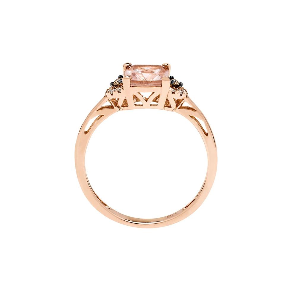 Morganite, Champagne &amp; White Diamond Ring in 10K Rose Gold – Image 2 of 3