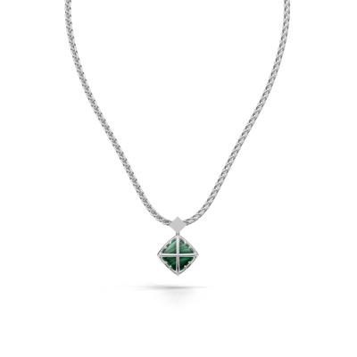 Men's Gemstone Diamond-Shaped Arrow Design Pendant Necklace in Sterling Silver