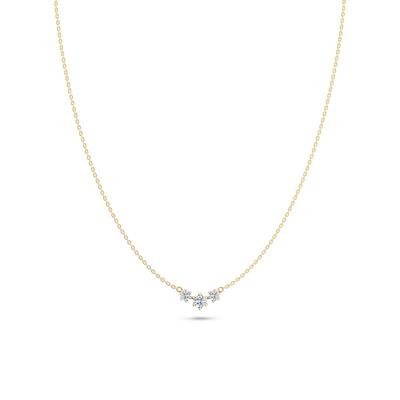 Lab Grown Diamond Three-Stone Pendant Necklace in 14K Yellow Gold (1 ct. tw.)