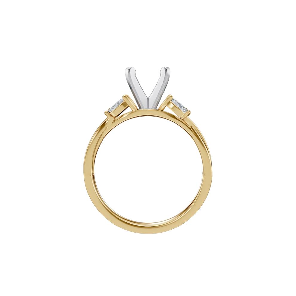 Twist Semi-Mount Engagement Ring in 14K Yellow and White Gold (1/5 ct. tw.) (Setting Only) – Image 3 of 6