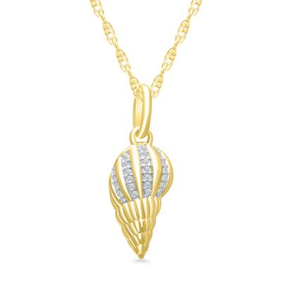 Conch Shell Diamond Accent Pendant in 10K Yellow Gold