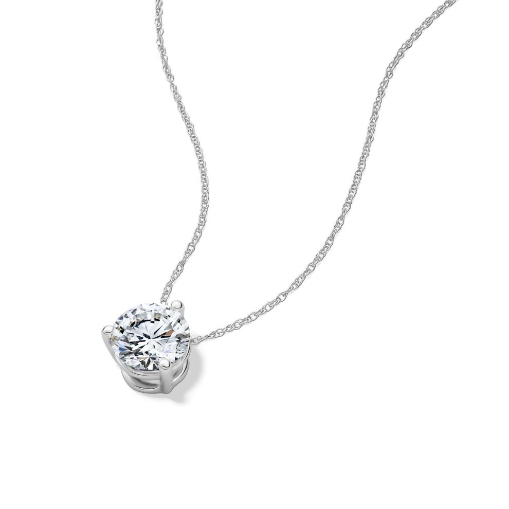 Lab Grown Diamond Solitaire Pendant in 14K White Gold (2 ct.) – Image 4 of 4