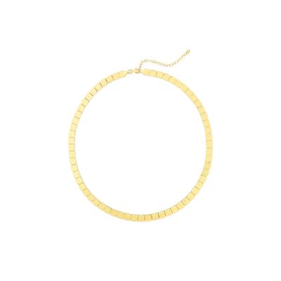 Polished Square Chain Necklace in 14K Yellow Gold, 18"