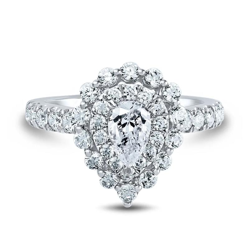 1 1/2 ct. tw. Diamond Halo Engagement Ring in 14K White Gold – Image 1 of 3