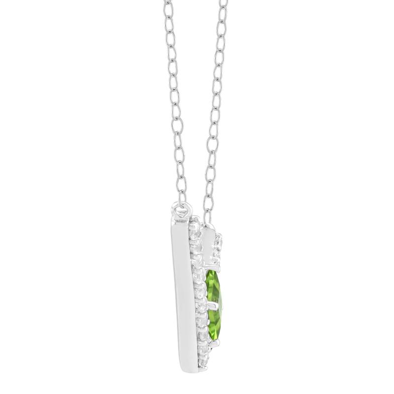 Square Step-Cut Peridot &amp; White Topaz Necklace in Sterling Silver – Image 2 of 3