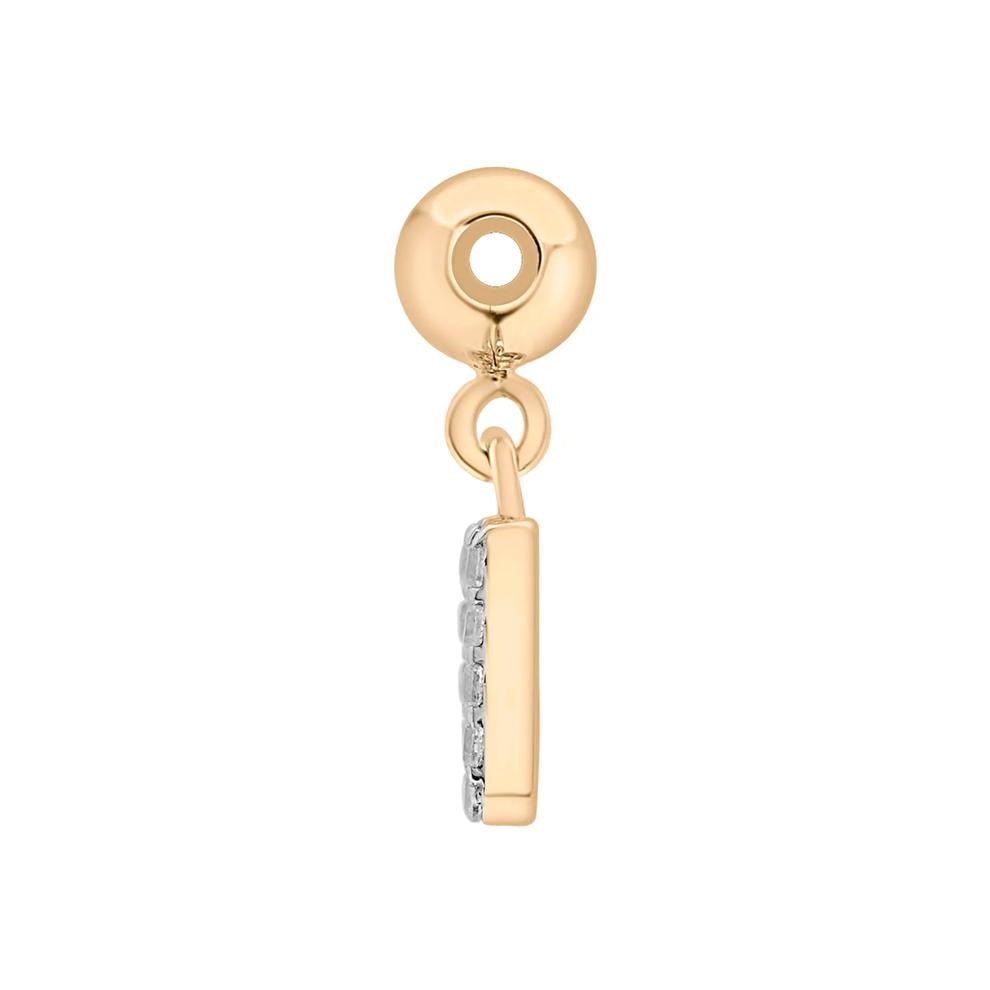 Diamond Accent U Initial Bead Charm in Vermeil – Image 2 of 3