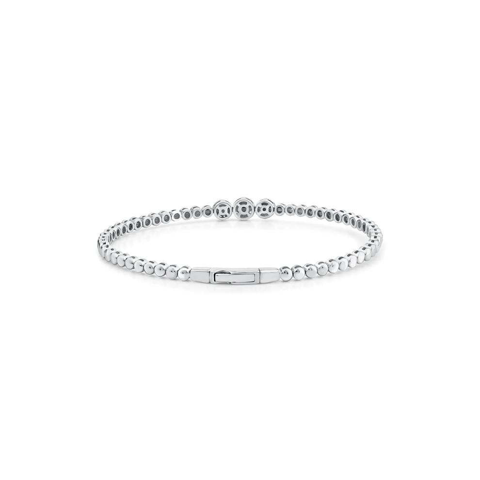 Diamond Bangle Bracelet in Sterling Silver (1/5 ct. tw.) – Image 2 of 2