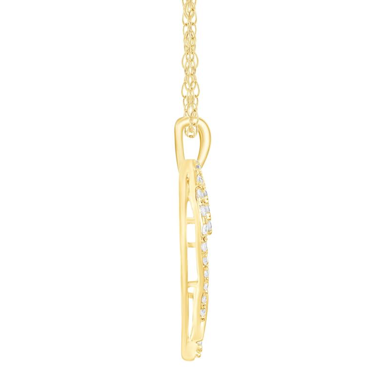 Diamond Heart Pendant in 10K Yellow Gold &#40;1/4 ct. tw.&#41;  – Image 2 of 3