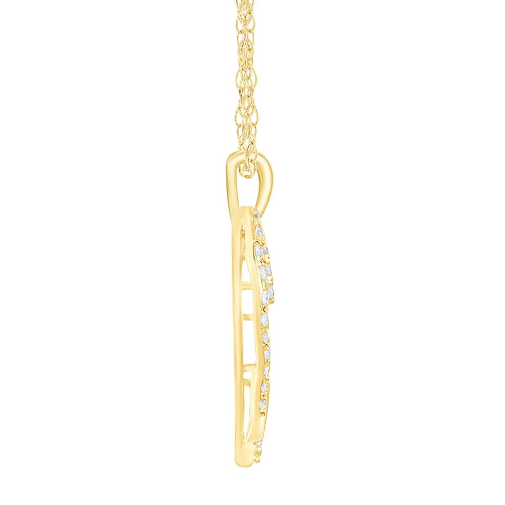 Diamond Heart Pendant in 10K Yellow Gold (1/4 ct. tw.)  – Image 2 of 3