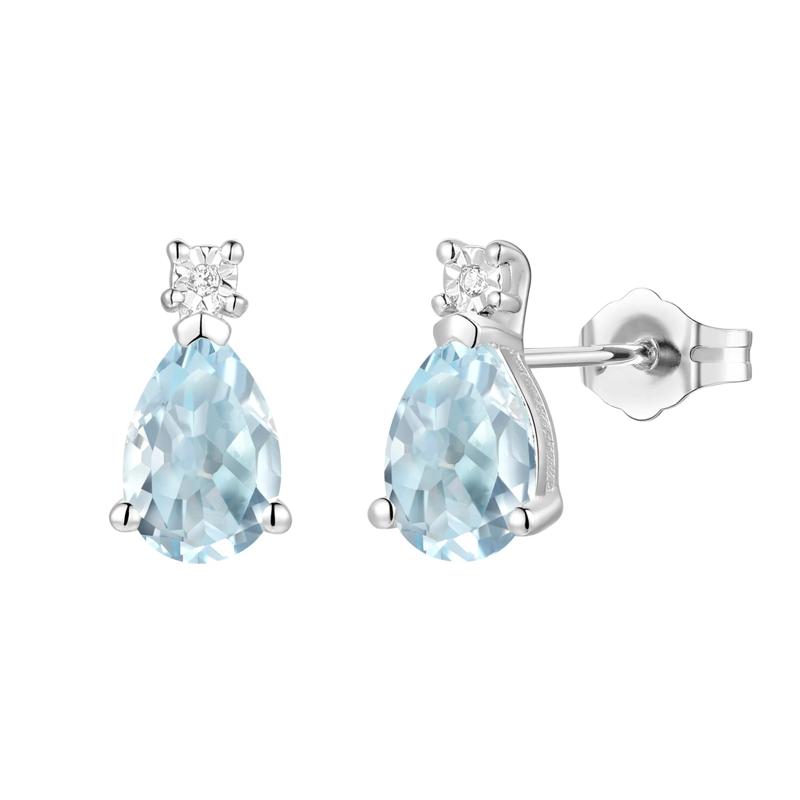 Aquamarine &amp; Diamond Accent Pendant &amp; Earrings Boxed Set in 10K White Gold – Image 2 of 5