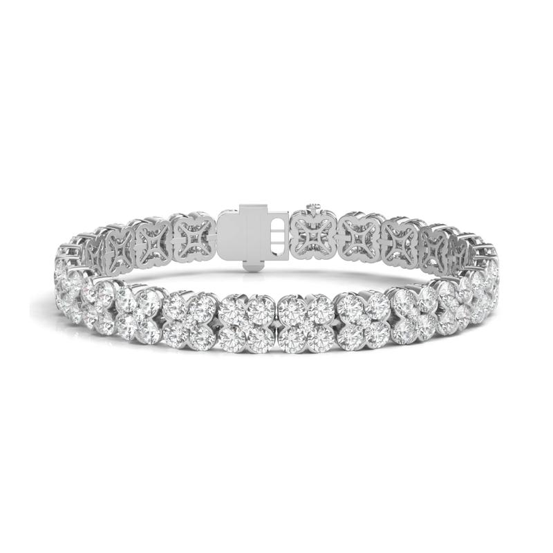 Four-Leaf Clover Lab Grown Diamond Bracelet in 14K White Gold, 7&rdquo; &#40;19 1/4 ct. tw.&#41; – Image 1 of 1