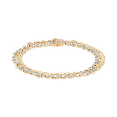 Men's Lab Grown Diamond Cuban Bracelet in 10K Yellow Gold, 8.25" (3 ct. tw.)
