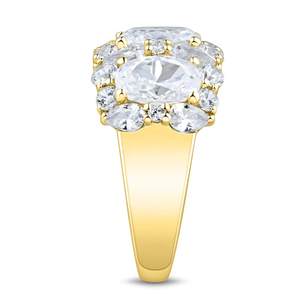 Lab Grown Diamond Oval, Pear-Shaped &amp; Round Band in 10K Yellow Gold (4 ct. tw.) – Image 2 of 3