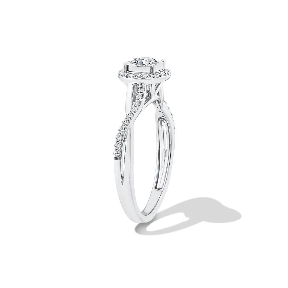 Lab Grown Diamond Round Illusion Promise Ring in 10K White Gold (1/2 ct. tw.) – Image 3 of 4