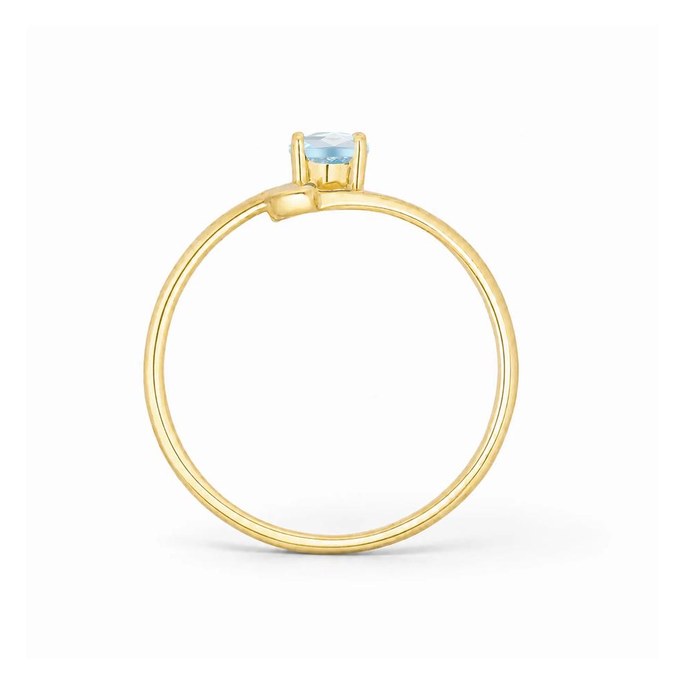 Aquamarine Twisted Ring in 10K Yellow Gold – Image 2 of 4