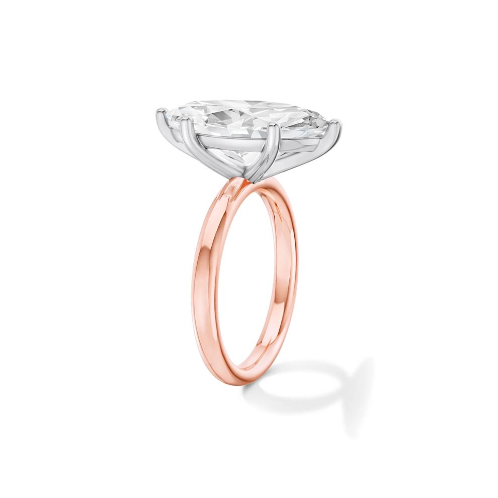 Lab Grown Diamond Marquise Solitaire Engagement Ring in 14K Rose &amp; White Gold (5 ct.) – Image 3 of 4