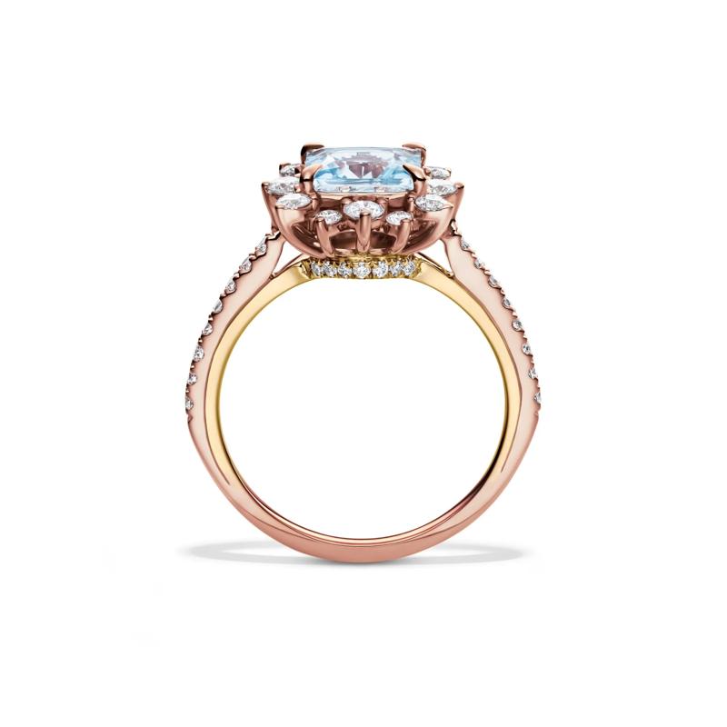 Kate Aquamarine &amp; Diamond Engagement Ring in 14K Rose Gold &#40;3/4 ct. tw.&#41;  – Image 2 of 5