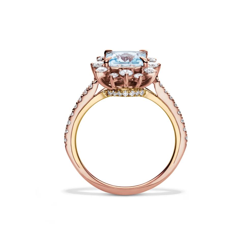 Kate Aquamarine &amp; Diamond Engagement Ring in 14K Rose Gold (3/4 ct. tw.)  – Image 2 of 5