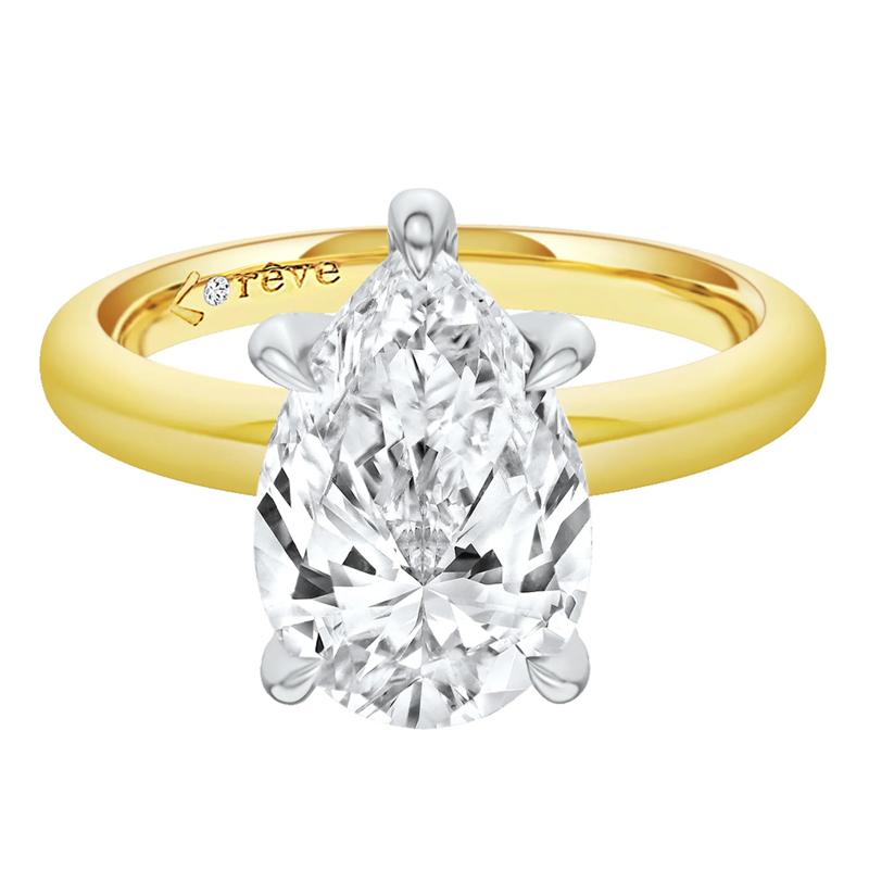 Tinsley Lab Grown Diamond Pear-Shaped Engagement Ring in 14K Yellow &amp; White Gold &#40;3 1/5 ct. tw.&#41; – Image 1 of 5