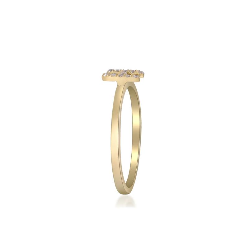 Diamond Accent "H" Initial Ring in 10K Yellow Gold – Image 3 of 5