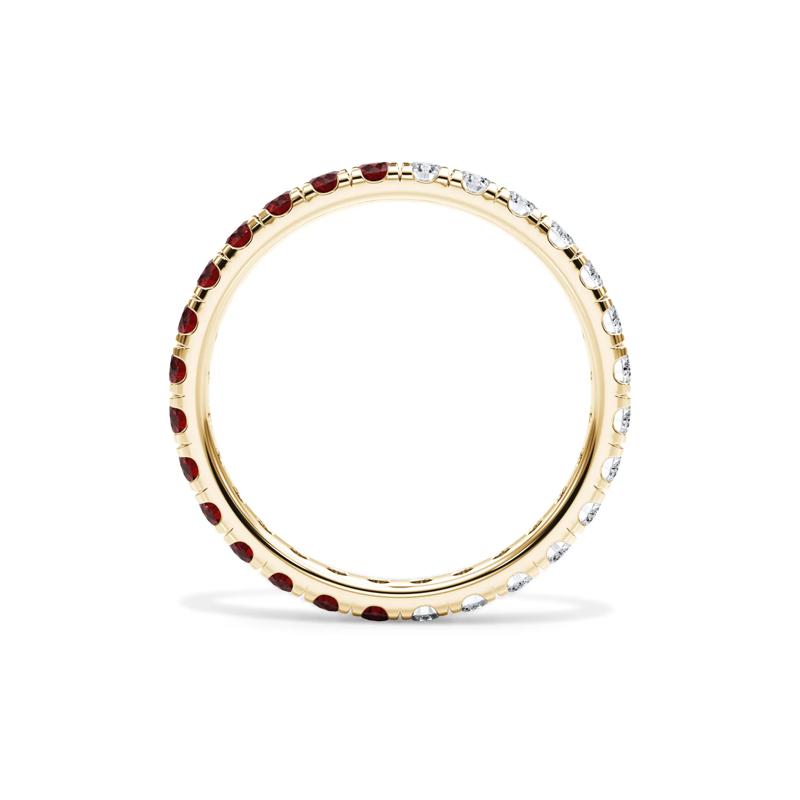 Lab Grown Diamond and Lab-Created Ruby Eternity Band in 14K Yellow Gold &#40;1/2 ct. tw.&#41; – Image 2 of 4