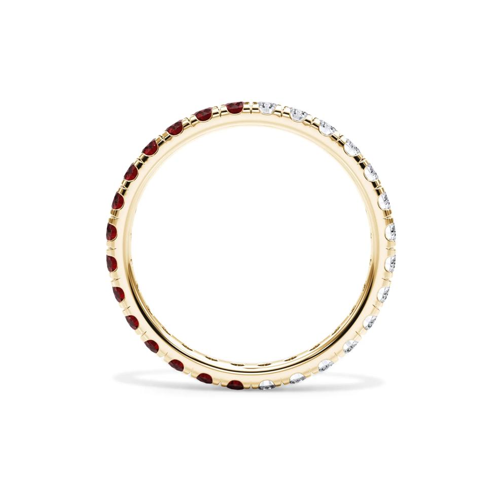 Lab Grown Diamond and Lab-Created Ruby Eternity Band in 14K Yellow Gold (1/2 ct. tw.) – Image 2 of 4