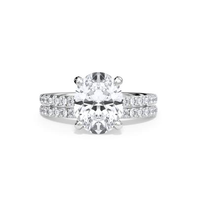 Lab Grown Diamond Oval Bridal Set in 14K Gold