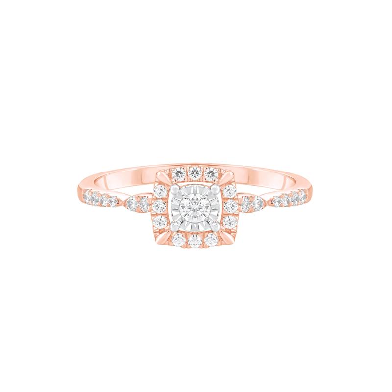 Diamond Promise Ring in 10K Rose Gold (1/4 ct. tw.) – Image 1 of 3