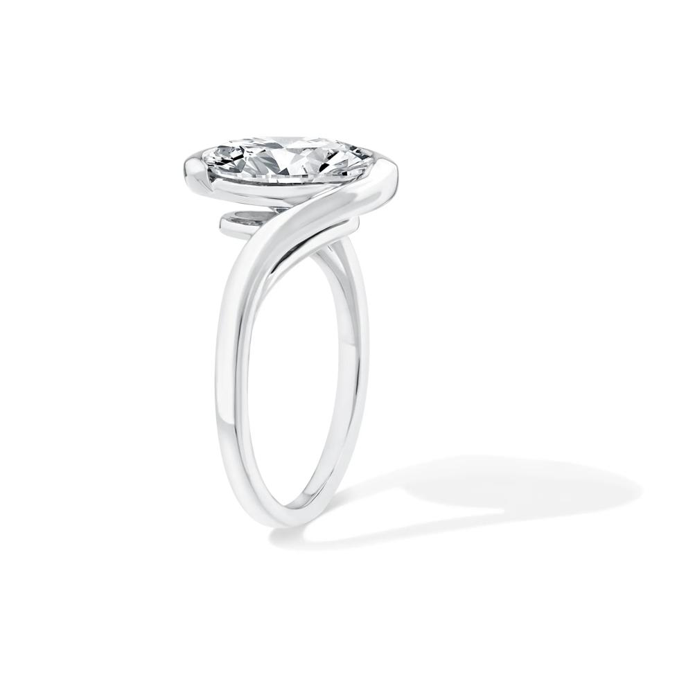 Lab Grown Diamond Oval Solitaire Engagement Ring in 14K White Gold (3 ct.) – Image 3 of 4