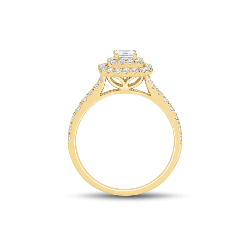 Princess-Cut Double Halo Engagement Ring in 14K Yellow Gold &#40;3/4 ct. tw.&#41; – Image 2 of 3