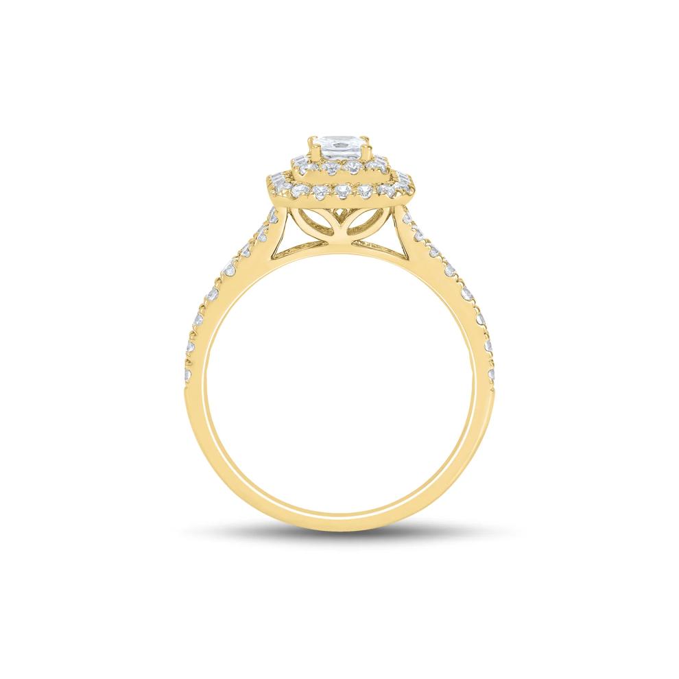 Princess-Cut Double Halo Engagement Ring in 14K Yellow Gold (3/4 ct. tw.) – Image 2 of 3