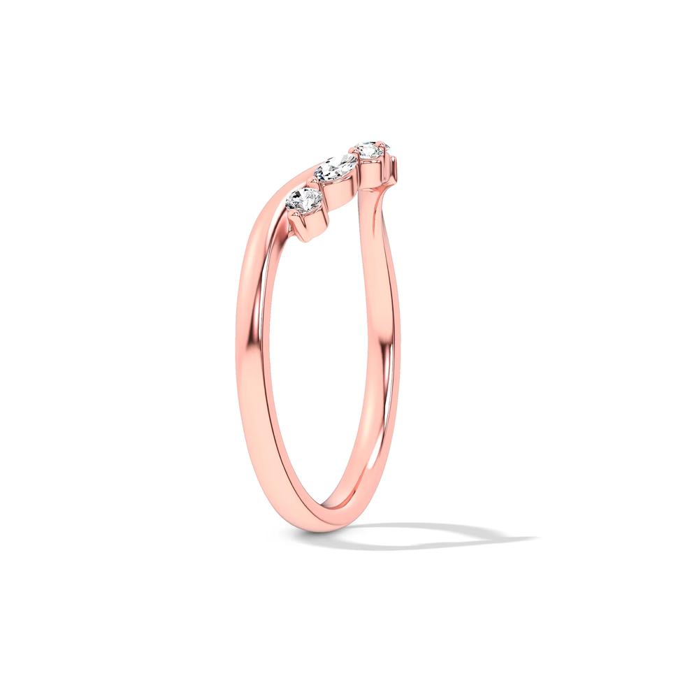Lab Grown Diamond Offset Contour Band in 14K Rose Gold (1/10 ct. tw.) – Image 3 of 4