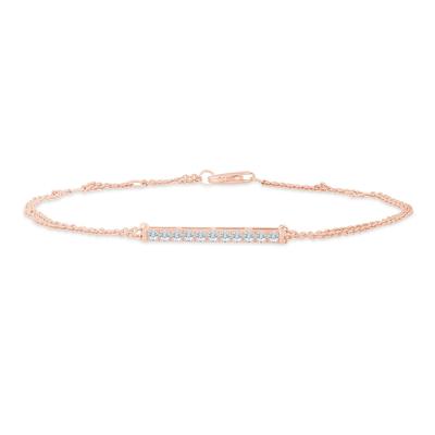 Lab Grown Diamond Bar Chain Bracelet in 10K Rose Gold (1/4 ct. tw.)