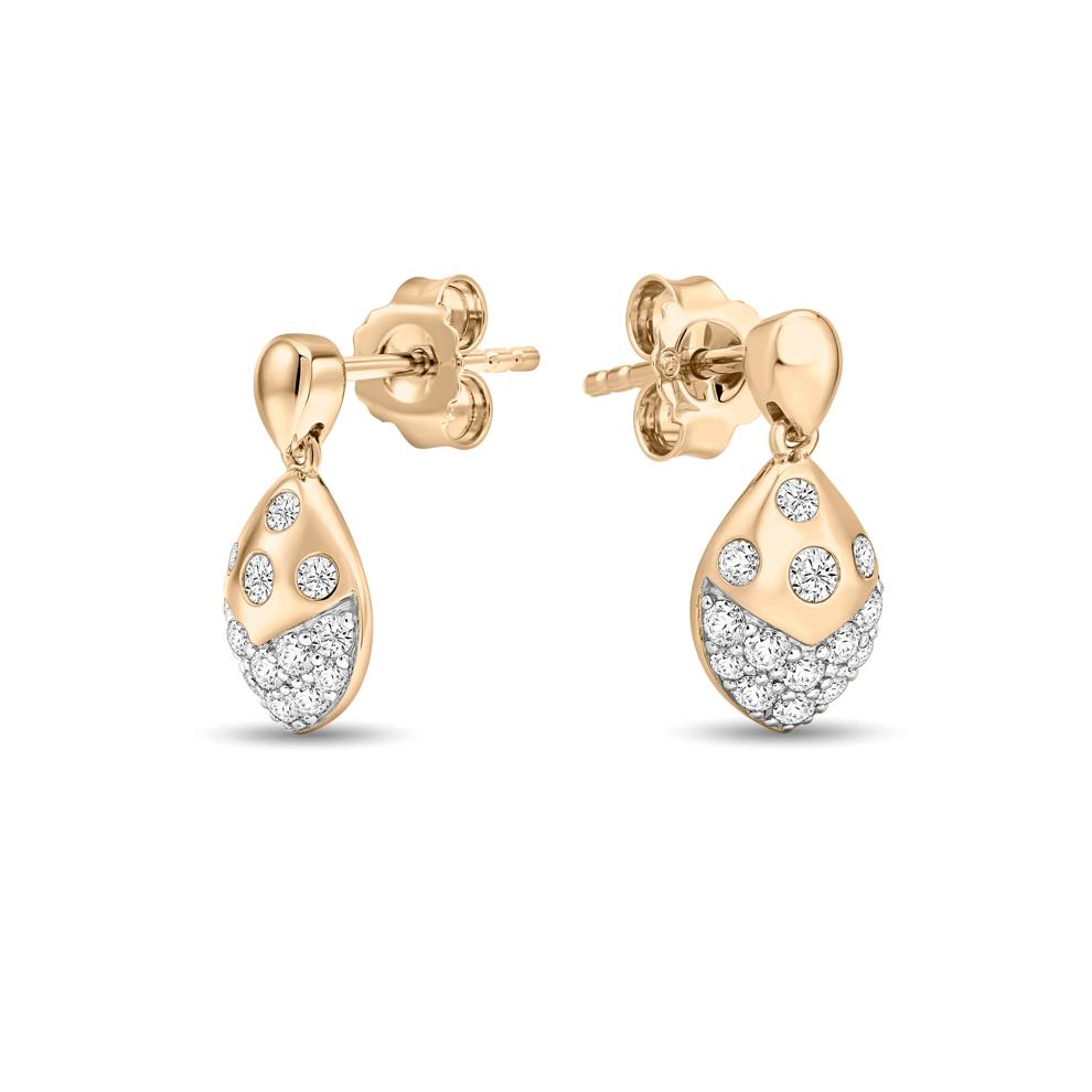 Lab-Created White Sapphire Drop Earrings in 14K Gold Vermeil – Image 1 of 2