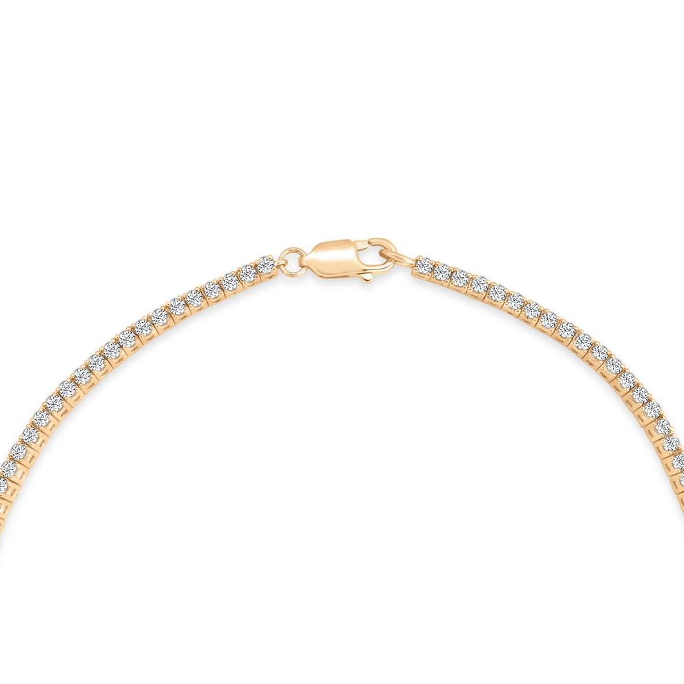 Lab-Created Ruby &amp; Lab-Created White Sapphire Tennis Necklace in 14K Gold Vermeil – Image 2 of 4